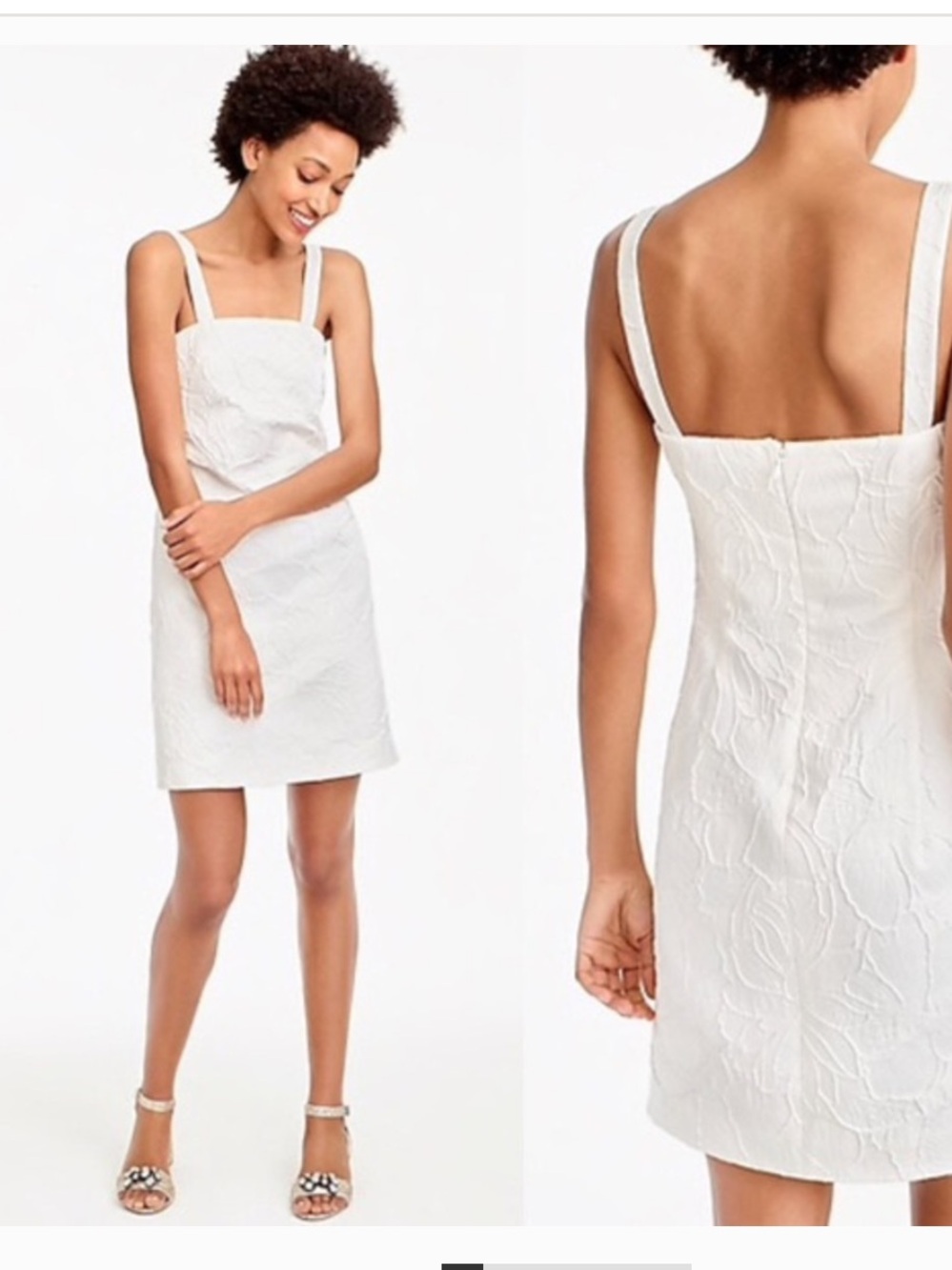 J. Crew White Floral Textured Mini Dress
